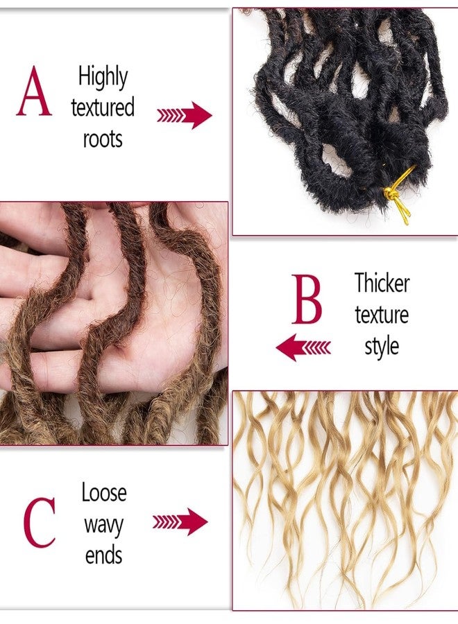 SuyiIRL Faux Locs Crochet Hair For Women Soft Locs 24 Inch Goddess Crochet Hair Curly Ends Dreadlocks Boho Style Synthetic Braiding Hair Extensions(6 Packs,1b/30/27) - Image 2